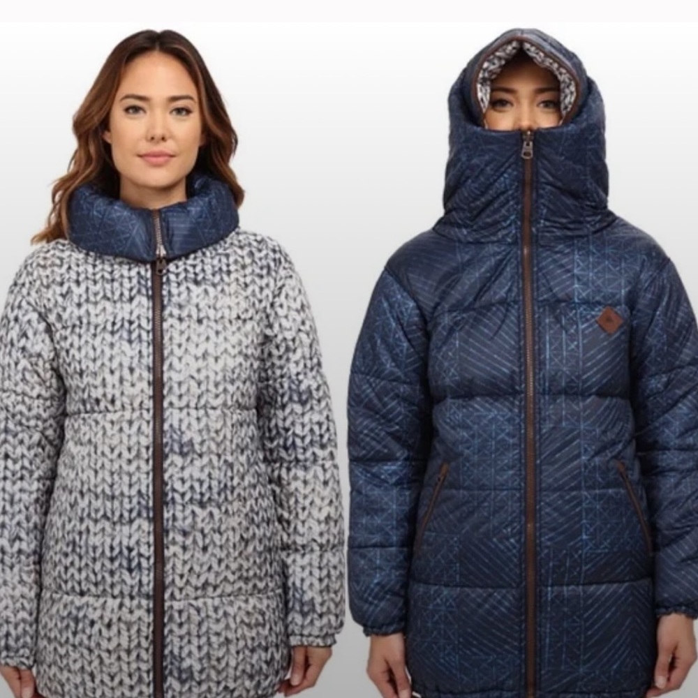 Burton Blue Logan Jacket In Shibori Reversible Termex Ski Coat